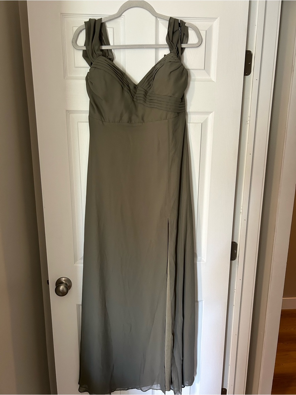 Birdy Grey Chiffon Dress in color Thyme